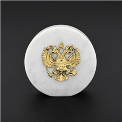 Барельеф "Герб РФ" на подставке из мрамора 65*20*63мм
