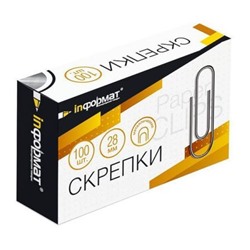 Скрепки канцелярские 28мм/100шт PCM28-100 inФОРМАТ