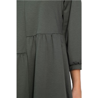 Платье бохо трикотажное Млада (темно-оливковое) П14412-8М