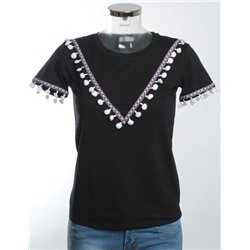 161-4 Футболка женская (95% хлопок, 5% спандекс) размер свободный 42-44