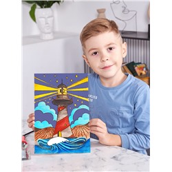 Дощечка с рисунком для выжигания «Маяк» (доска А4, конверт А4)