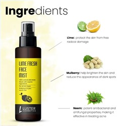 LIME FRESH Face Mist, Luster (ЛАЙМ ФРЕШ мист-тоник для лица, Ластер), 115 мл.