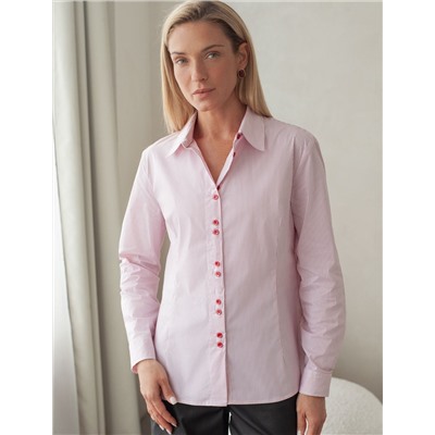 Блузка прилегающего силуэта из хлопка