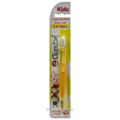Детская экстра мягкая зубная щетка Dok Bua Ku Kids Twin Lotus (3-6 лет), Таиланд