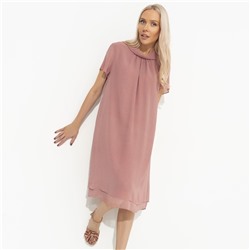 Платье с декоративным воротником, Мечтательная (розовый)