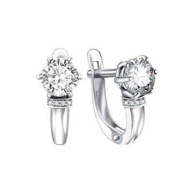 Серьги из серебра куб.циркон., Л-21419