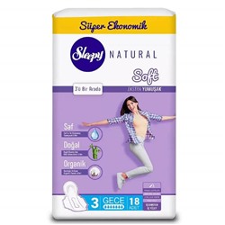 SLEEPY NATURAL Прокладки гигиен. Soft классик Ночные 7к. 18шт ДУО (Турция)