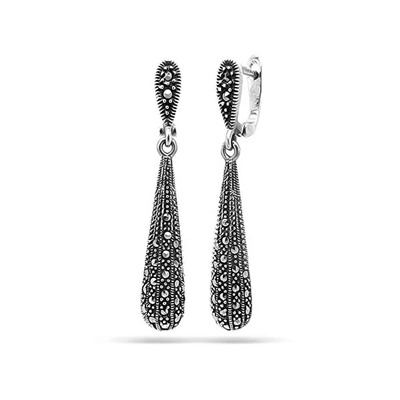 Серьги из серебра марказит, SL-AGA12