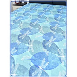 Простыня Ивановская бязь Стрекозы вид 3/2 мятный