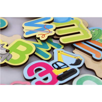 Развивающая игра «Азбука деревянная в картинках» Baby Toys Wood