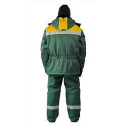Костюм зимний "ВЬЮГА" куртка/полукомб. цвет: т.зелёный/жёлтый