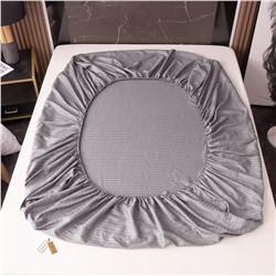 Простынь на резинке Страйп Сатин Однотонный 100% хлопок RR1CT030