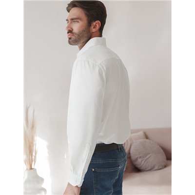 Классическая офисная рубашка из премиального хлопка с эластаном