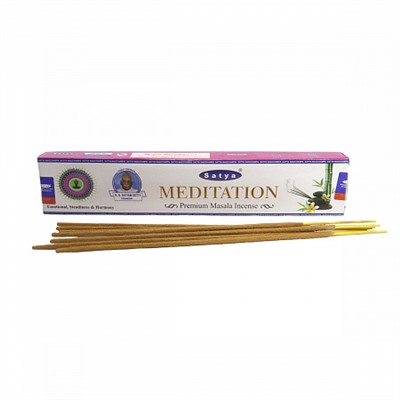 MEDITATION PREMIUM Masala Incense, Satya (Благовония МЕДИТАЦИЯ ПРЕМИУМ, Сатья), РОЗОВАЯ УП. 15 г.