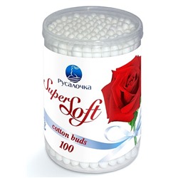 Ватные палочки РУСАЛОЧКА Super Soft 100шт. круглая упаковка (070154)