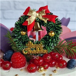 Украшение колокольчик «Merry Christmas» с зеленым венком