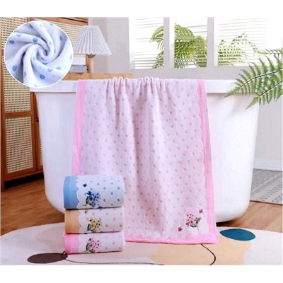 Полотенце махровое "Незабудки" 35*75 см. хлопок 100%