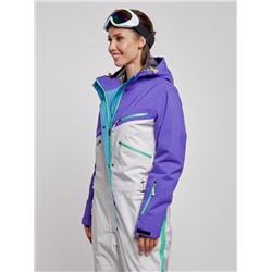 Горнолыжный комбинезон женский зимний темно-фиолетового цвета 2326TF