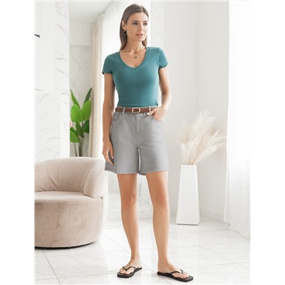 Футболка из плотного трикотажа с плетением риб 1*1