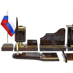 Настольный набор из обсидиана "Орел".