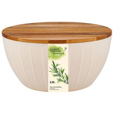 Салатник Sugar&Spice Rosemary 2,8 л SE106011996 с деревянной крышкой