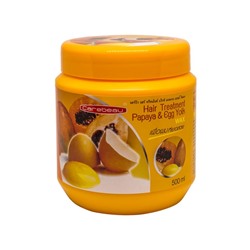 Hair Treatment PAPAYA & EGG YOLK Wax, Carebeau (Маска для волос С ВОСКОМ, ПАПАЙЕЙ И ЯИЧНЫМ ЖЕЛТКОМ, Кеабью), 500 мл.