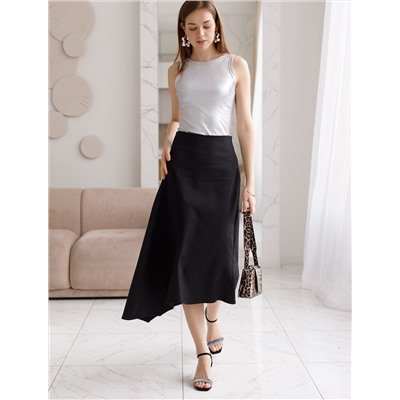 Асимметричная юбка из плотной эластичной ткани из хлопка с нейлоном