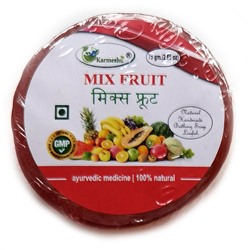 MIX FRUIT Natural Handmade Bathing Soap, Karmeshu (МИКС ФРУТ натуральное мыло ручной работы с мочалкой внутри, Кармешу), 75 г.