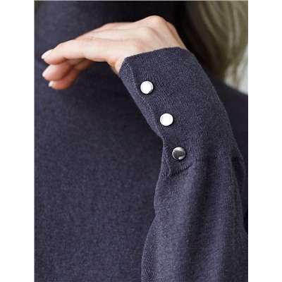 Водолазка тонкой вязки из хлопка с нейлоном