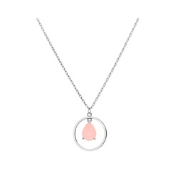 Колье из серебра розовый кварц, Ю-55058р