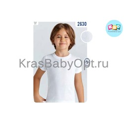 Футболка белая рибана для мальчика
