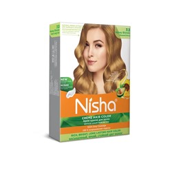 HONEY BLONDE 7.3 Nisha Creme Hair Color (МЕДОВЫЙ БЛОНД 7.3 крем-краска для волос, Ниша), 20 г + 20 мл + 6 мл.