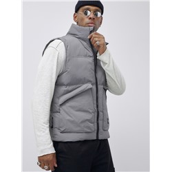 Жилет мужской утепленный спортивный серого цвета 15322Sr