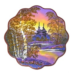 Картина с рисунком из камня осенний вечер "ромашка" 31,5*31,5см, 540г