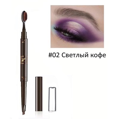 Карандаш д/бровей механич, со щеточкой  NICE 807-2 Светлый кофе