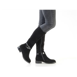 TBM89-1 D03/BLACK Сапоги зимние женские (натуральная замша, натуральный мех (евромех)) размер 39