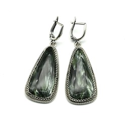 Серьги серафинит 18*37мм.