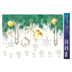 Наклейка для окон «Новогодние игрушки», многоразовая, 33 × 50 см