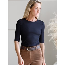 Футболка из трикотажа в широкий рубчик