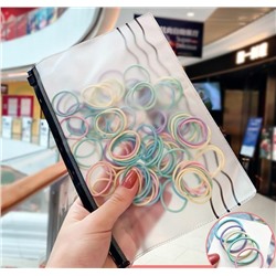 SALE!Набор резинок для волос в косметичке 98-100 шт. Цвет Микс пастель.