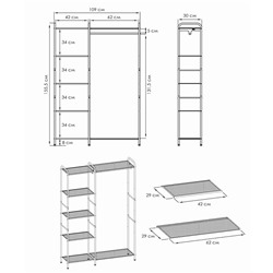 Гардеробная система "Валенсия 1" (VALENCIA 1 clothes rack) ГСВ1 Ч (Черный)