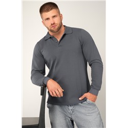 Мужской базовый лонгслив-поло Happyfox