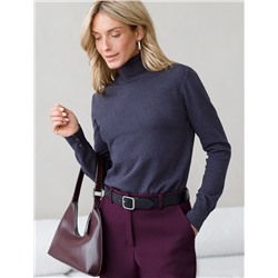 Водолазка тонкой вязки из хлопка с нейлоном