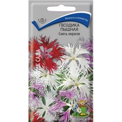 Цв.Гвоздика Смесь окрасок Пышная (Поиск) 0,1гр мн.