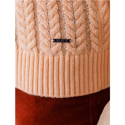 Джемпер фактурной вязки из хлопка с кашемиром