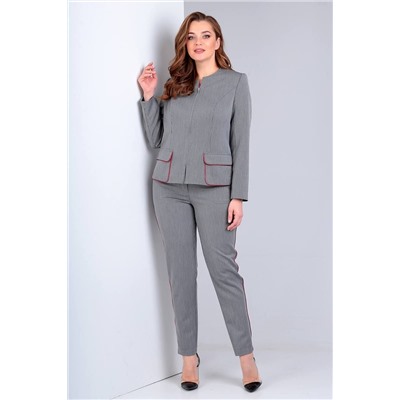 Liona Style 719Б серый+фуксия, Брюки,  Блуза,  Жакет