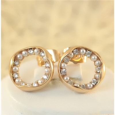 Серьги-гвоздики позолота  H01-13699