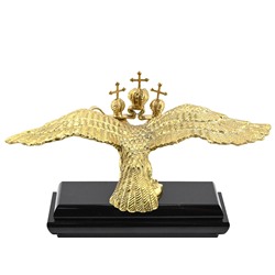 Часы из тигрового глаза и долерита "Двуглавый Орел" 165*75*275мм