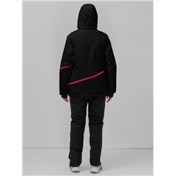 Горнолыжный костюм женский зимний черного цвета 07091Ch