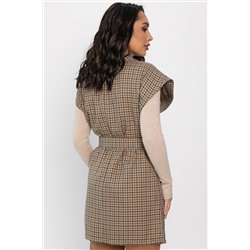 Жилет костюмный Жюлли (бежевый/клетка) Б14490-4М